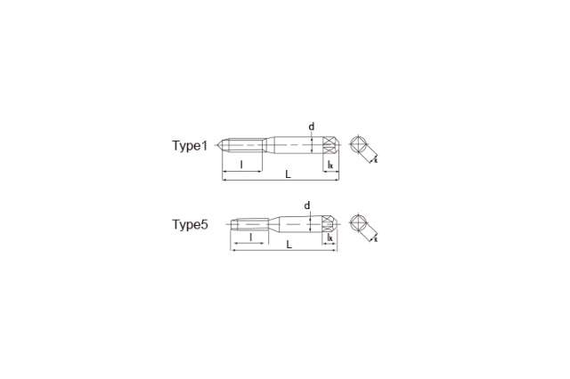 Fully-ground straight slot tap Long handle